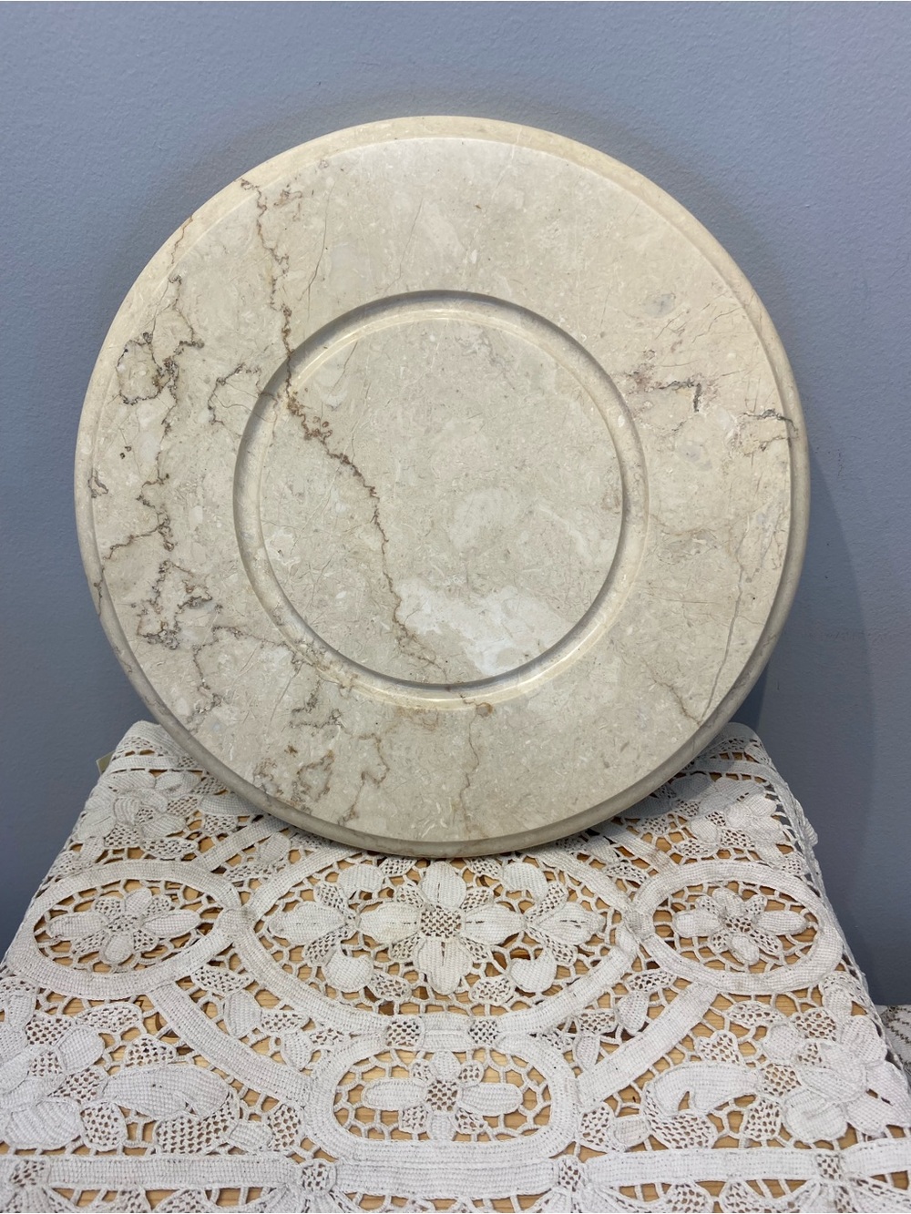 Heavy Glass Dome Cloche and EXTRA LARGE Marble Base Cheese Display Stand Platter - Picture 3 of 8